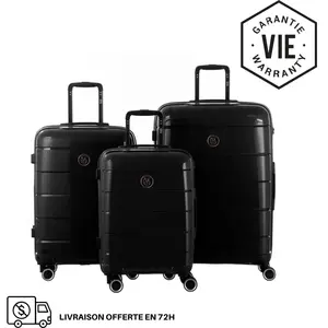 GYLBAG SET DE 3 VALISES RIGIDES Black CH3 (TAILLES S, M, L) pas cher