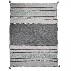 Comparateur de prix : JADOREL Tapis chambre, kilim tissé main en coton, motif ethnique, gris 120x170