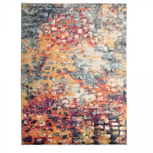 UNAMOURDETAPIS Tapis salon Vintage Oriental - multicolore bleu orange rose 120x170 cm pas cher