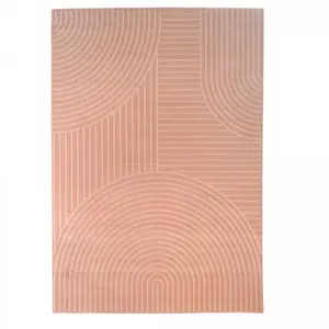 Comparateur de prix : JADOREL Tapis salon et chambre 120x170 rose rectangle tissé motif géométrique ARCROL