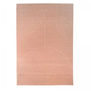 Comparateur de prix : JADOREL Tapis salon 200x290 tissé rose rectangle motif géométrique arcrol