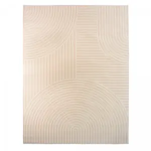 Comparateur de prix : JADOREL Tapis salon 160x225 tissé beige rectangle motif géométrique arcrol