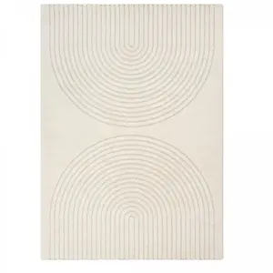 O&KO Tapis salon demilu 200x280 cm crème - tapis salon doux et soyeux