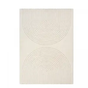 Comparateur de prix : UNAMOURDETAPIS Tapis salon DEMILU 240x340 cm Crème - Tapis Salle à manger doux et soyeux