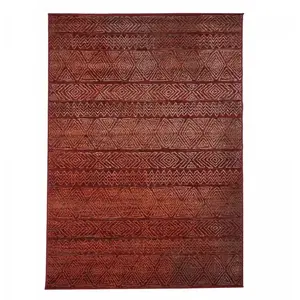 UNAMOURDETAPIS Tapis berbère motif ethnique, idéal pour un salon, rouge 190x280