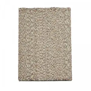 Brink & Campman Tapis longs poils shaggy tissé en laine au motif faux uni gris 200x300 pas cher