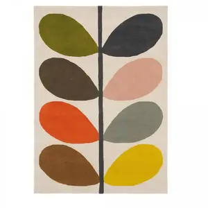 Orla Kiely Tapis salon tufté main en laine motif seventies, multicolore 160x230 pas cher