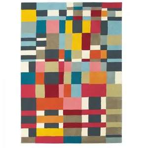 Brink & Campman Tapis salon tissé en laine motif géométrique, multicolore 160x230 pas cher