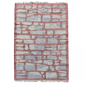 Tapis en jute tissé à la main motif géométrique, gris 160x230 pas cher