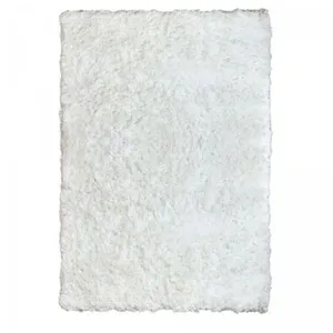 Comparateur de prix : Jadorel Tapis longs poils shaggy 80x150 rectangle fait à la main crème motif uni