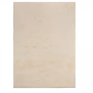 Unamourdetapis Tapis longs poils shaggy 80x150 rectangle tissé beige motif uni LOFTUNI pas cher