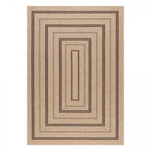 Jadorel - Tapis extérieur kilim 60x90 beige et noir rectangle jute art 5 pas cher