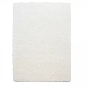 Jadorel Tapis poils longs shaggy 160x230 rectangle tissé crème motif uni UNI L pas cher