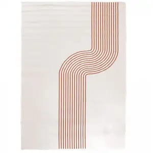 DEZENCO Tapis extérieur, kilim reversible EX1 ubo 240x340 terracotta et crème pas cher