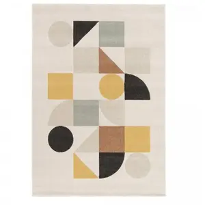 UNAMOURDETAPIS Tapis salon tissé motif géométrique doux et soyeux multicolore 160x230 pas cher