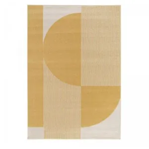 Comparateur de prix : UNAMOURDETAPIS Tapis salon tissé motif géométrique doux et soyeux, jaune 160x230