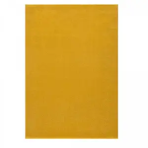 tapis open space 140x200 tissé jaune rectangle motif uni NOSSA pas cher