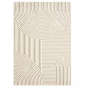 UNAMOURDETAPIS Tapis salon 120x170 CERNAN Ecru tapis certifié OEKO-TEX