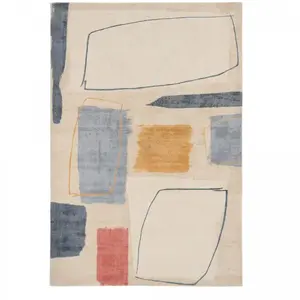 SCION LIVING Tapis salon tissé à la main en laine naturel, multicolore 120x180 pas cher