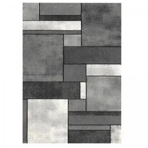 Comparateur de prix : UNAMOURDETAPIS Tapis salon et chambre 120x170 gris rectangle tissé motif géométrique geome