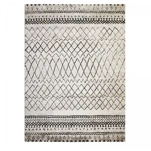 UNAMOURDETAPIS Tapis berbère motifs tribaux 120x170 crème mabal
