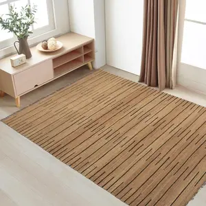 Comparateur de prix : UNAMOURDETAPIS Tapis jute fait main 120x180 marron et noir motif simple tasnim