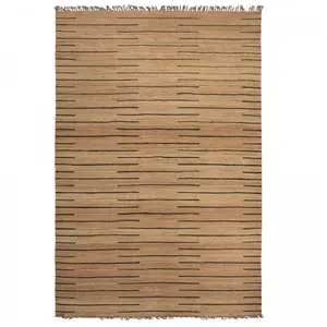 Comparateur de prix : UNAMOURDETAPIS Tapis jute 200x300 fait main marron et noir RADU 200 x 300 cm