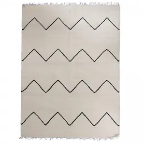 Comparateur de prix : Tapis salon tissé à la main en laine motif berbère, beige 200x300