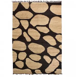 Tapis jute 300x400 fait main beige et noir FICA 300 x 400 cm
