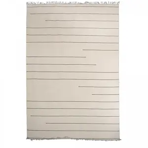 Comparateur de prix : UNAMOURDETAPIS Tapis salon, kilim tissé main en laine, motif simple, beige 160x230