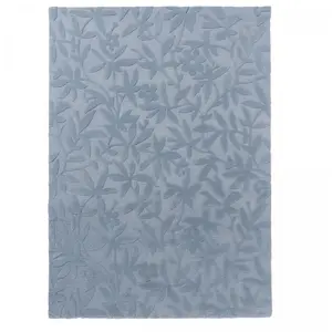 Laura Ashley Tapis salon tufté main en laine naturel motif floral, bleu 170x240 pas cher
