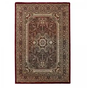 Dezenco - Tapis orient 160x230 rouge rectangle motifs orientaux bisko pas cher