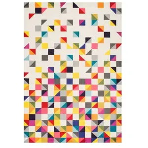 Comparateur de prix : UNAMOURDETAPIS Tapis salon tissé motif géométrique doux et soyeux multicolore 120x170