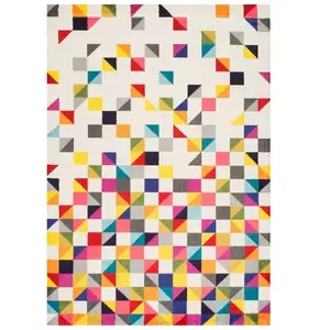 Comparateur de prix : UNAMOURDETAPIS Tapis salon tissé motif géométrique doux et soyeux multicolore 160x230