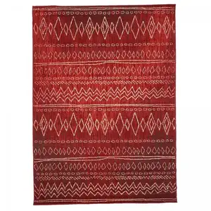 Comparateur de prix : UNAMOURDETAPIS Tapis berbère 120x170 tissé motifs tribaux KIHE rouge 120 x 170 cm