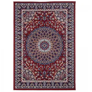 UNAMOURDETAPIS Tapis oriental motif ethnique, idéal pour une cuisine, rouge 160x230 pas cher