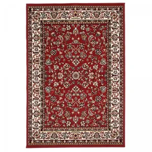 UNAMOURDETAPIS Tapis oriental motif ethnique, idéal pour une cuisine, rouge 80x150