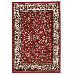 Comparateur de prix : UNAMOURDETAPIS Tapis oriental 140x200 rouge rectangle motif ancestral AF1 NOMED