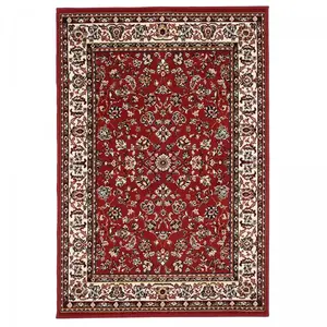 Comparateur de prix : UNAMOURDETAPIS Tapis oriental 200x290 rectangle rouge tissé motif ancestral af1 nomed