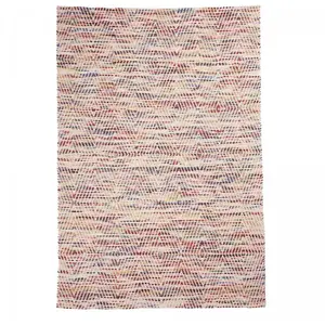 Tapis kilim 200x290 rectangle fait à la main en laine multicolore pas cher