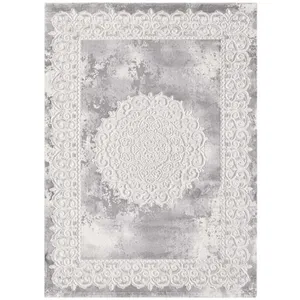 Comparateur de prix : UNAMOURDETAPIS Tapis oriental motif ethnique, idéal pour une chambre, gris 120x160