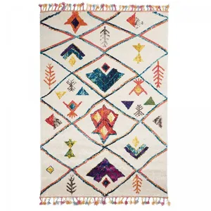 Comparateur de prix : Unamourdetapis - Tapis berbère motifs tribaux 40x60 blanc berbal c