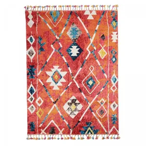 Comparateur de prix : UNAMOURDETAPIS Tapis berbère motif ethnique, idéal pour une entrée, multicolore 40x60