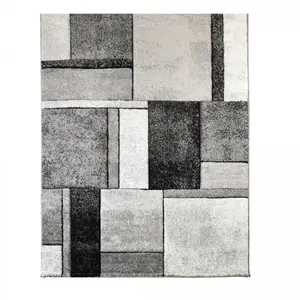 Comparateur de prix : tapis entrée 40x60 tissé gris rectangle motif géométrique GEOME
