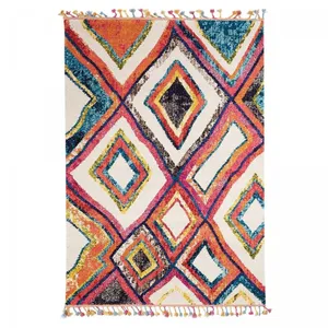 Comparateur de prix : UNAMOURDETAPIS Tapis berbère motif ethnique, idéal pour un salon, multicolore 120x170
