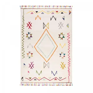 Comparateur de prix : JADOREL Tapis berbère motif ethnic 120x170 crème jadida