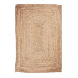 Tapis en jute 240x340 fait à la main sable NATURE