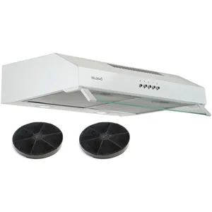 BELDEKO Hotte Casquette 60 cm Blanche   Double moteur 203 Watts - 435 m³/h