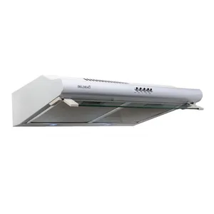 Comparateur de prix : BELDEKO - hotte casquette / visière 60 cm blanc 240 m3/h 2 filtres à charbon
