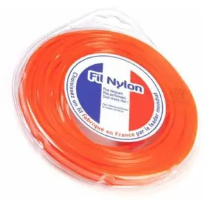 Matijardin Fil nylon 2,4 mm x 15 m. Carré. Orange. Blister. Fil débroussailleuse pas cher